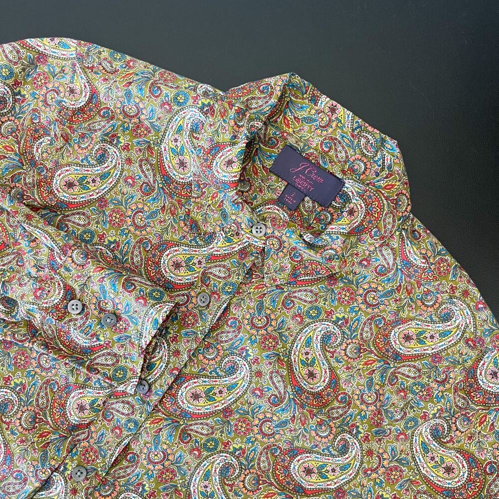 J. Crew Slim Perfect Shirt Liberty Lee Manor Paisley Womens 2 Button Up Cotton